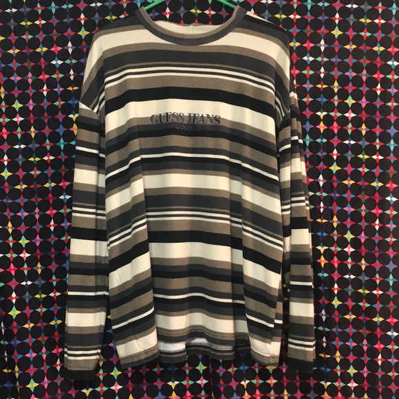 80’s vtg guess striped L/s - Picture 1 of 4